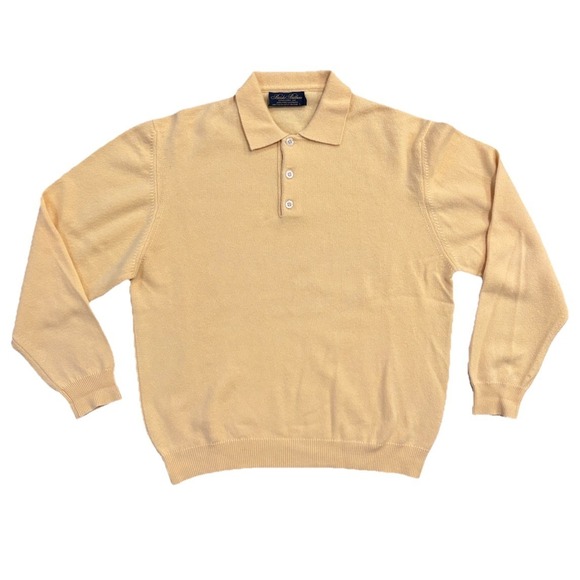 Brooks Brothers 100% Pure Cashmere Knit in Great Britain Collared Sweater Mens L
